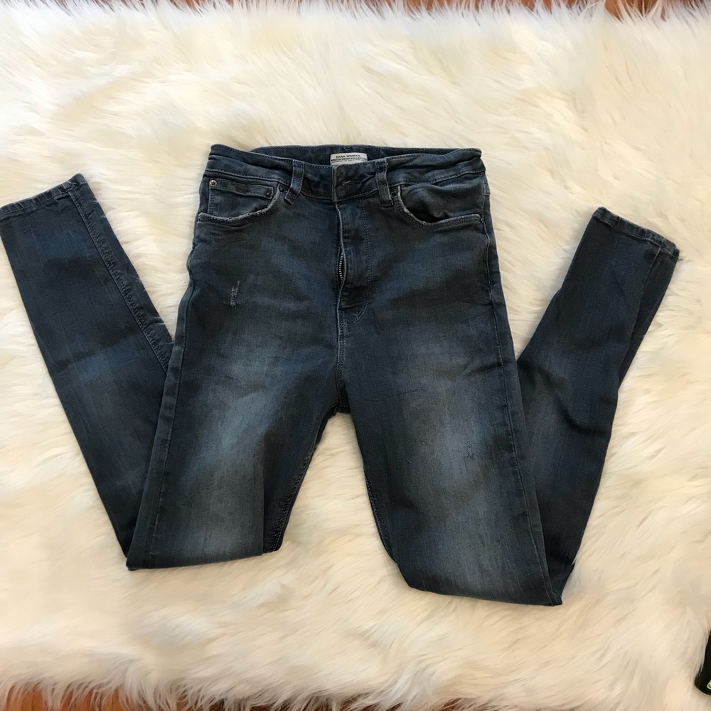 Zara stretchy high waist premium jeans size 6